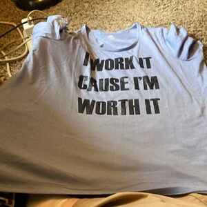 Ava & Viv Blue Graphic Tunic Top